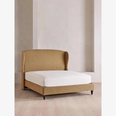 Soho Home Rivas Bed, King, Linen Chenille, Sand