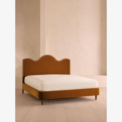 Soho Home Aubrey Bed, King, Velvet, Mustard