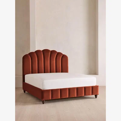 Soho Home Manette Bed, with Twisted Cord, King, Velvet Rust