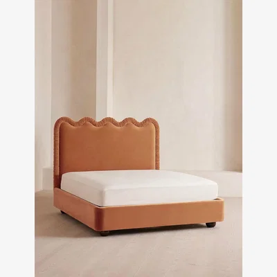 Soho Home Tristan Bed, Emperor, Velvet, Antique Rose
