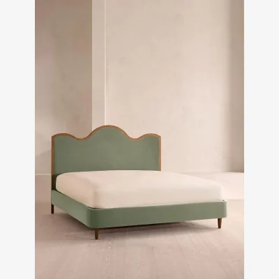 Soho Home Aubrey Bed, King, Velvet, Seafoam, UK