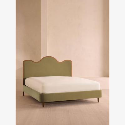 Soho Home Aubrey Bed, King, Velvet, Lichen