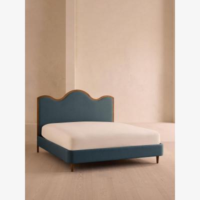 Soho Home Aubrey Bed, Superking, Linen, Prussian Blue