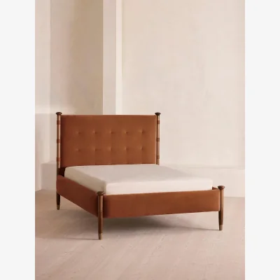 Soho Home Paolo Bed, King, Velvet, Cinnamon, UK