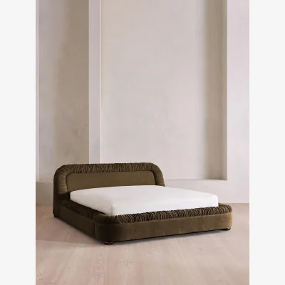 Soho Home Vara Bed, Emperor, Linen Chenille, Chocolate