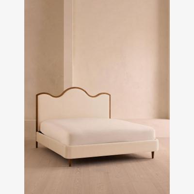 Soho Home Aubrey Bed, King, Linen, Bisque
