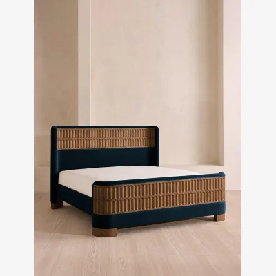 Soho Home Devon Bed, Superking, Velvet, Royal Blue