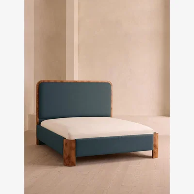 Soho Home Tremont Bed, King, Linen, Prussian Blue