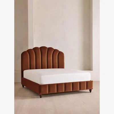 Soho Home Manette Bed, with Twisted Cord, King, Velvet, Cinnamon, UK
