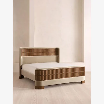 Soho Home Devon Bed, King, Velvet, Oyster, UK