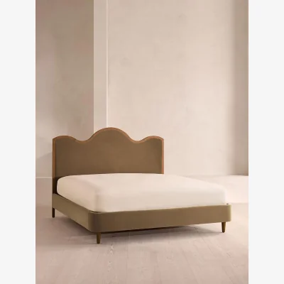 Soho Home Aubrey Bed, King, Velvet, Truffle, UK