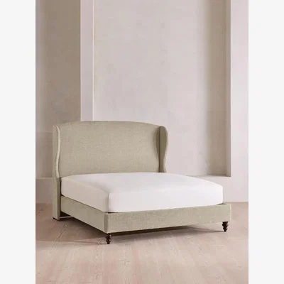 Soho Home Rivas Bed, Emperor, Linen Chenille, Stone, UK