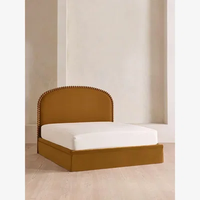 Soho Home Mika Bed, Superking, Velvet, Mustard