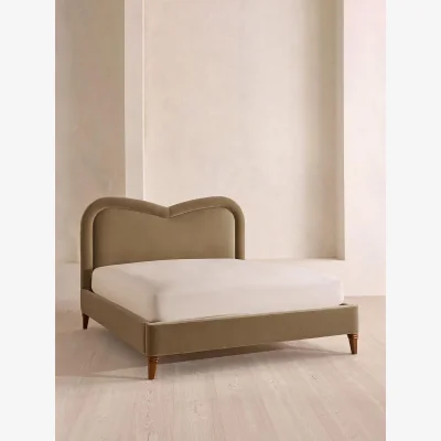 Soho Home Keira Bed, King, Velvet, Truffle, UK