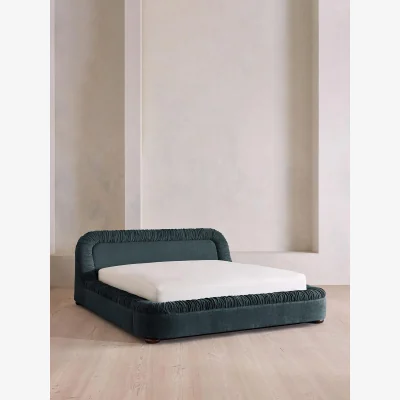 Soho Home Vara Bed, King, Linen Chenille, Deep Teal