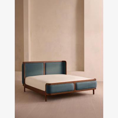 Soho Home Belsa Bed, Double, Linen, Prussian Blue