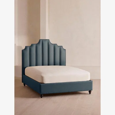 Soho Home Gerrard Bed, Super King, Linen, Prussian Blue