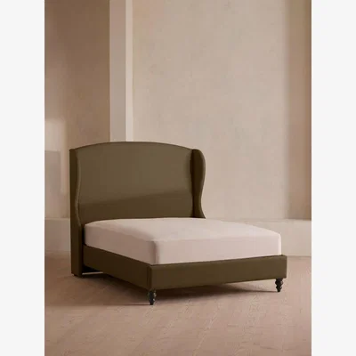 Soho Home Rivas Bed, Emperor, Linen, Olive
