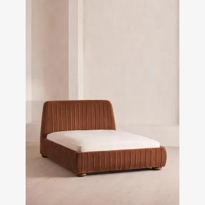 Soho Home Vivienne Bed, King, Velvet, Cinnamon, UK