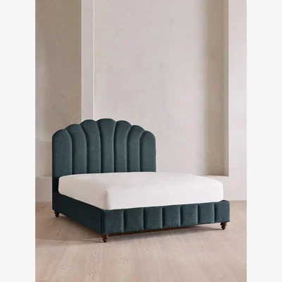 Soho Home Manette Bed, Emperor, Linen Chenille, Deep Teal, UK