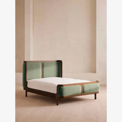 Soho Home Belsa Bed, King, Velvet, Seafoam, UK