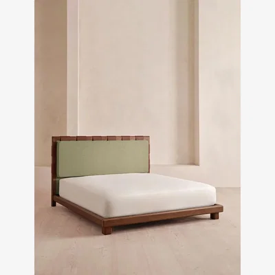 Soho Home Barnaby Bed, Super King, Wool Linen, Sage, UK