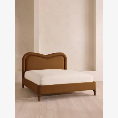 Soho Home Keira Bed, King, Linen, Terracotta, UK