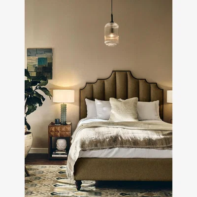 Soho Home Gerrard Bed, Emperor, Linen, Olive
