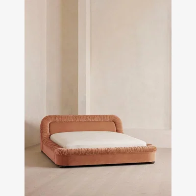 Soho Home Vara Bed, Emperor, Velvet, Antique Rose