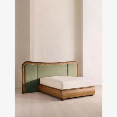 Soho Home Alana Bed, King, Velvet, Seafoam, UK