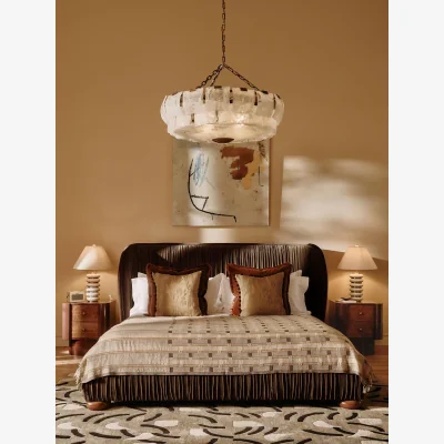 Soho Home Blair Bed, King, Velvet, Chocolate, UK