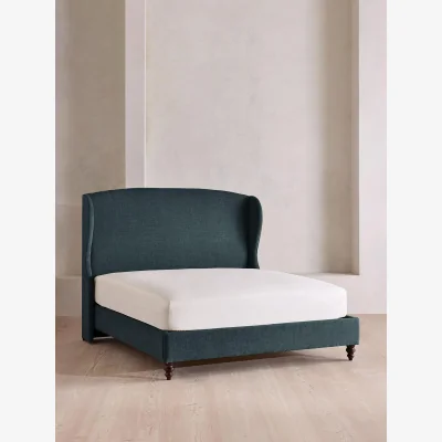 Soho Home Rivas Bed, Super King, Linen Chenille, Deep Teal