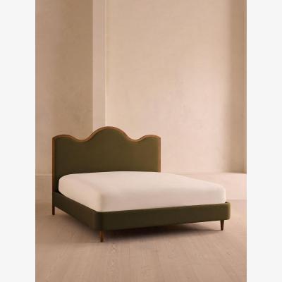 Soho Home Aubrey Bed, Superking, Linen, Olive
