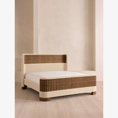 Soho Home Devon Bed, Superking, Velvet, Porcelain