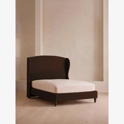 Soho Home Rivas Bed, King, Velvet, Chocolate