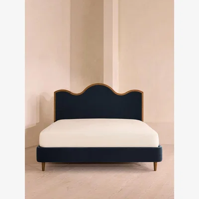 Soho Home Aubrey Bed, King, Velvet, Royal Blue