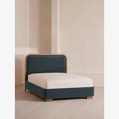 Soho Home Angus Bed, Superking, Velvet, Grey Blue