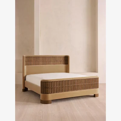 Soho Home Devon Bed, Superking, Velvet, Camel