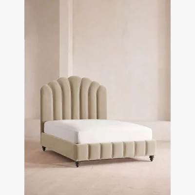 Soho Home Manette Bed, Emperor, Velvet, Oyster, UK