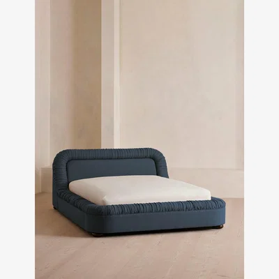 Soho Home Vara Bed, Super King, Linen, Prussian Blue
