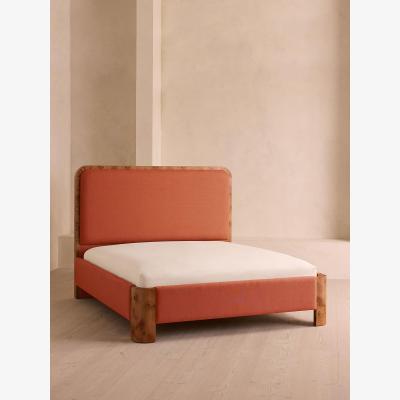 Soho Home Belsa Bed, King, Linen, Antique Rose