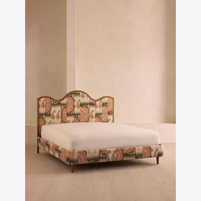 Soho Home Aubrey Bed, King, Linen, Floral Ikat