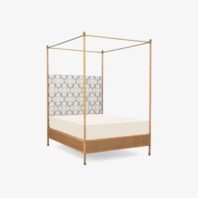 Tobias Oliver Julian Chichester | Rita Four Poster Bed 5 ft | Cane Wrap & Aged Brass