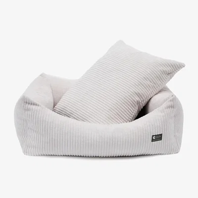 Wolf & Badger Bone White Corduroy Dog Bed, Snozy | Medium | Cafide