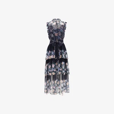 Wolf & Badger Women's Blue Christian Dress - Navy Rose Bed | Medium | Christy Lynn