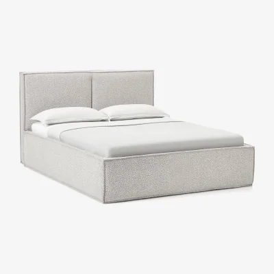 Westwing Bouclé Upholstered Bed Dream with Storage