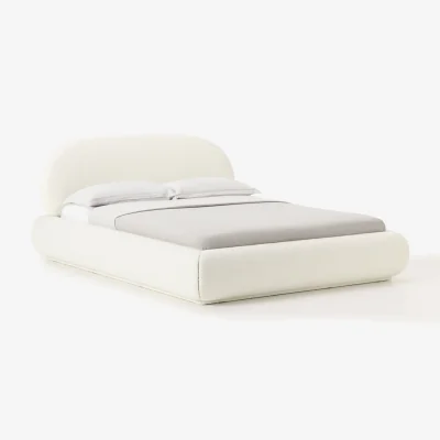 Westwing Bouclé Upholstered Bed Alba
