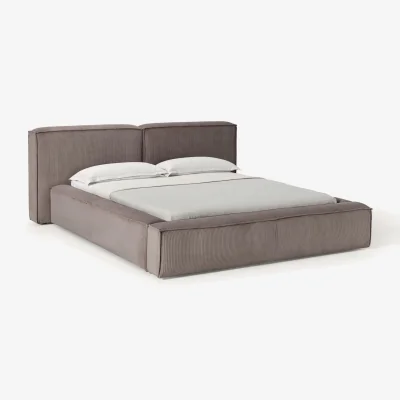 Westwing Corduroy Upholstered Bed Lennon with Storage Space