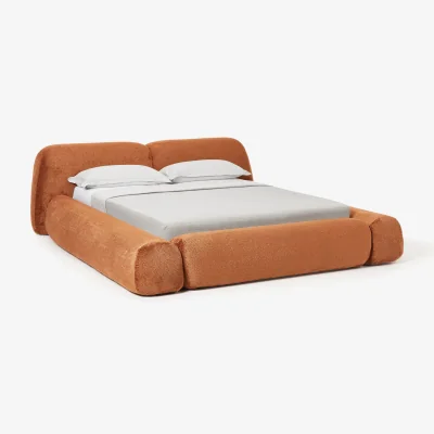 Westwing Upholstered Teddy Bouclé Bed Wolke