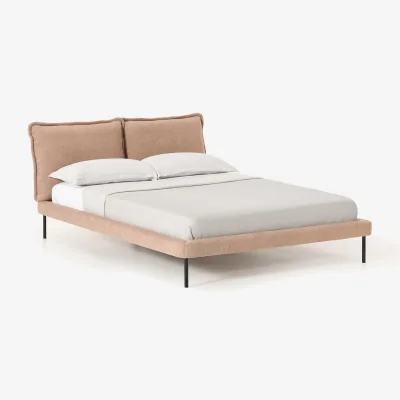 Westwing Upholstered Teddy Bouclé Bed Amelia